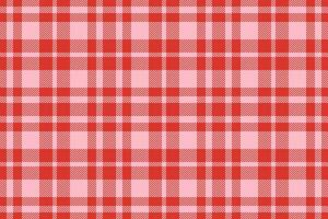 Plaid background, check seamless pattern in red. Vector fabric texture for textile print, wrapping paper, gift card or wallpaper.