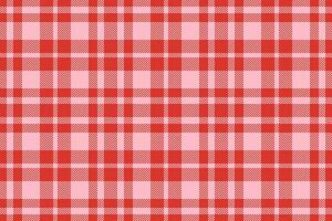 Plaid background, check seamless pattern in red. Vector fabric texture for textile print, wrapping paper, gift card or wallpaper.