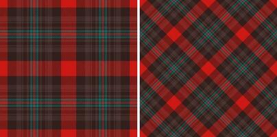 Seamless background vector of fabric texture textile with a plaid tartan pattern check.