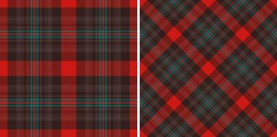 Seamless background vector of fabric texture textile with a plaid tartan pattern check.