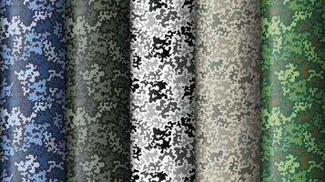 Military textile of camouflage for uniform. Como fabric textured material. vector