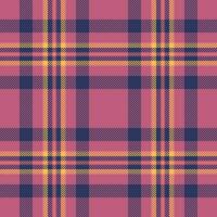 Plaid textile background of seamless fabric pattern with a tartan check texture vector. vector