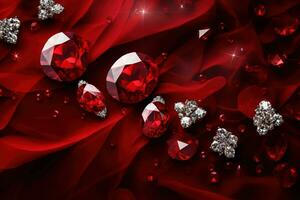 AI Generated red gemstone background photo