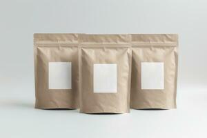 AI Generated paper bags on gray photo