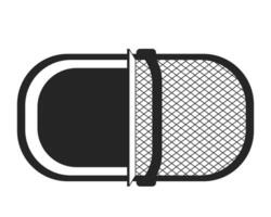 Top view picnic basket black and white 2D line cartoon object. Empty container isolated vector outline item. Decorative equipment wicker. Basketware storage monochromatic flat spot illustration