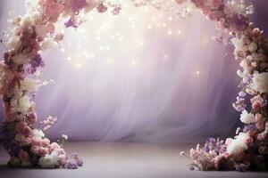 AI Generated Wedding Arch with Flowers photo