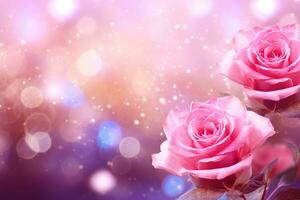 AI Generated Luxury Roses Background with Copy Space photo