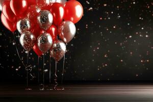 AI Generated Celebration Background with Balloons photo