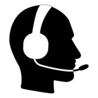 Call center support operator icon vector