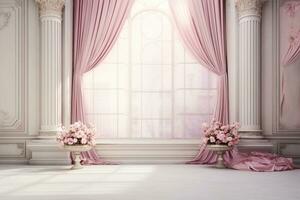 AI Generated wedding curtain background photo
