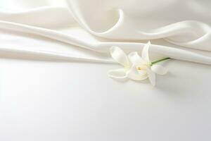 AI Generated White Flower Background photo