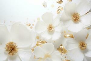 AI Generated White flower background photo