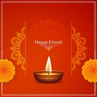 Happy Diwali religious Indian festival elegant background vector