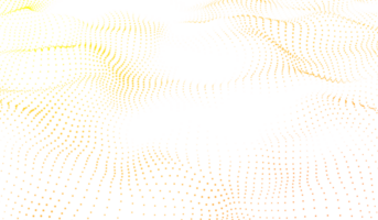 3D abstract digital technology yellow-orange light particles wave png