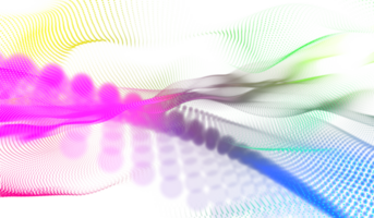 3d abstrait numérique La technologie multicolore lumière particules vague png