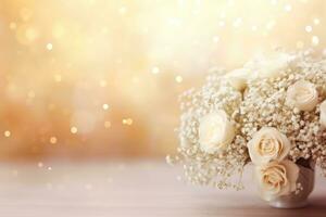 AI Generated Elegant Flower Background with Copy Space photo