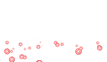 rouge cœur en forme de icône particules rebondir contre le sol png