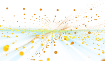 3D abstract digital technology yellow-orange light particles wave png