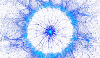 3d abstrato digital tecnologia azul luz partículas png
