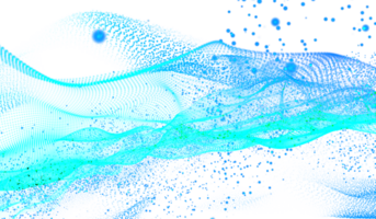 3D abstract digital technology blue light particles wave png