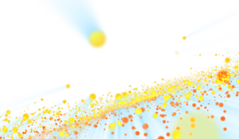 3D abstract digital technology yellow-orange light particles wave png