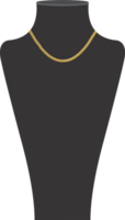 Gold chain necklace on black display png