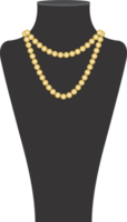 guld pärla halsband på svart visa png