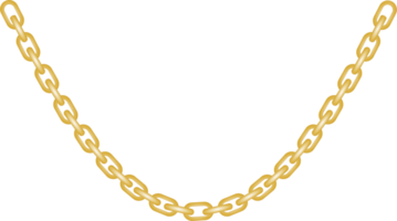 Gold chain necklace PNG