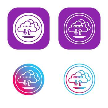 icono de vector de datos de nube