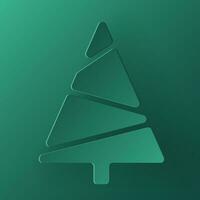 vector verde Navidad papel cortar 3d árbol en turquesa de colores antecedentes. Navidad diseño elementos para presentación, bandera, cubrir, web, volantes, tarjeta, venta, póster, diapositiva y social medios de comunicación