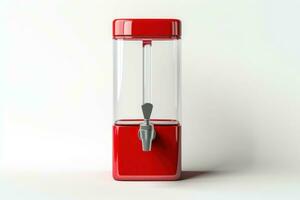 Dispenser for drinks red equipment. Generate Ai photo