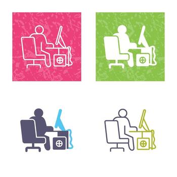 Computer Worker Vector Icon