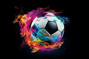 Eye-catching Soccer smoke ball. Generate Ai photo