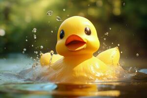 Playful Cute rubber duck. Generate Ai photo