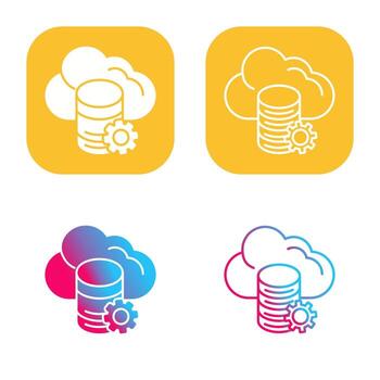 icono de vector de datos de nube