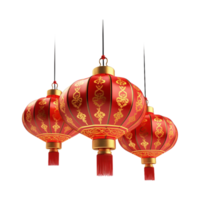 chinois Nouveau année lanternes ai génératif png