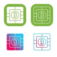 Bitcoin Chip Vector Icon