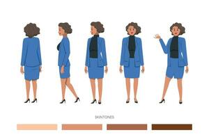 Businesswoman doing different angle poses vector