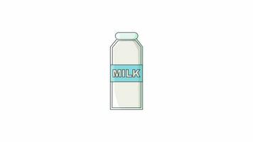 Animation forms a milk bottle icon on a white background video