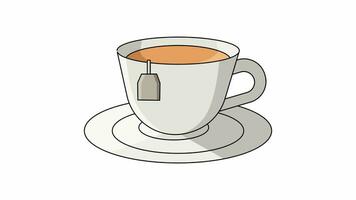 Animation forms a cup of tea icon on a white background video