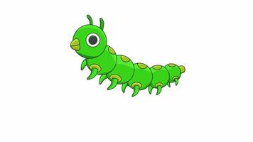 animated video of the green caterpillar icon