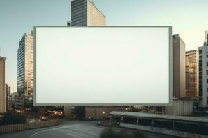 Vibrant Modern city building billboard wall. Generate Ai photo