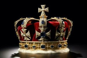 Ornate Gold britain crown. Generate Ai photo