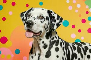 Photo of dalmatian dog. AI Generative Pro Photo