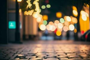 bokeh light on the street background. AI Generative Pro Photo