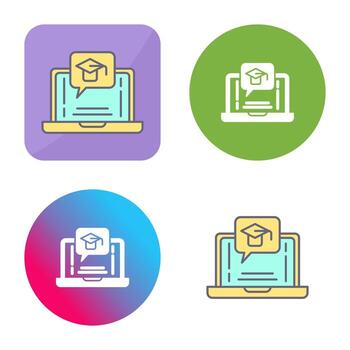 icono de vector de aprendizaje electrónico