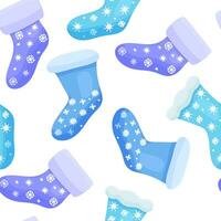 Winter socks pattern vector