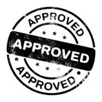 grunge godkänd stämpel symbol illustration isolerat på transparent bakgrund png