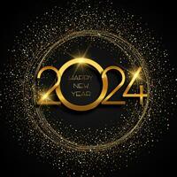 Gold sparkle Happy New Year background design vector