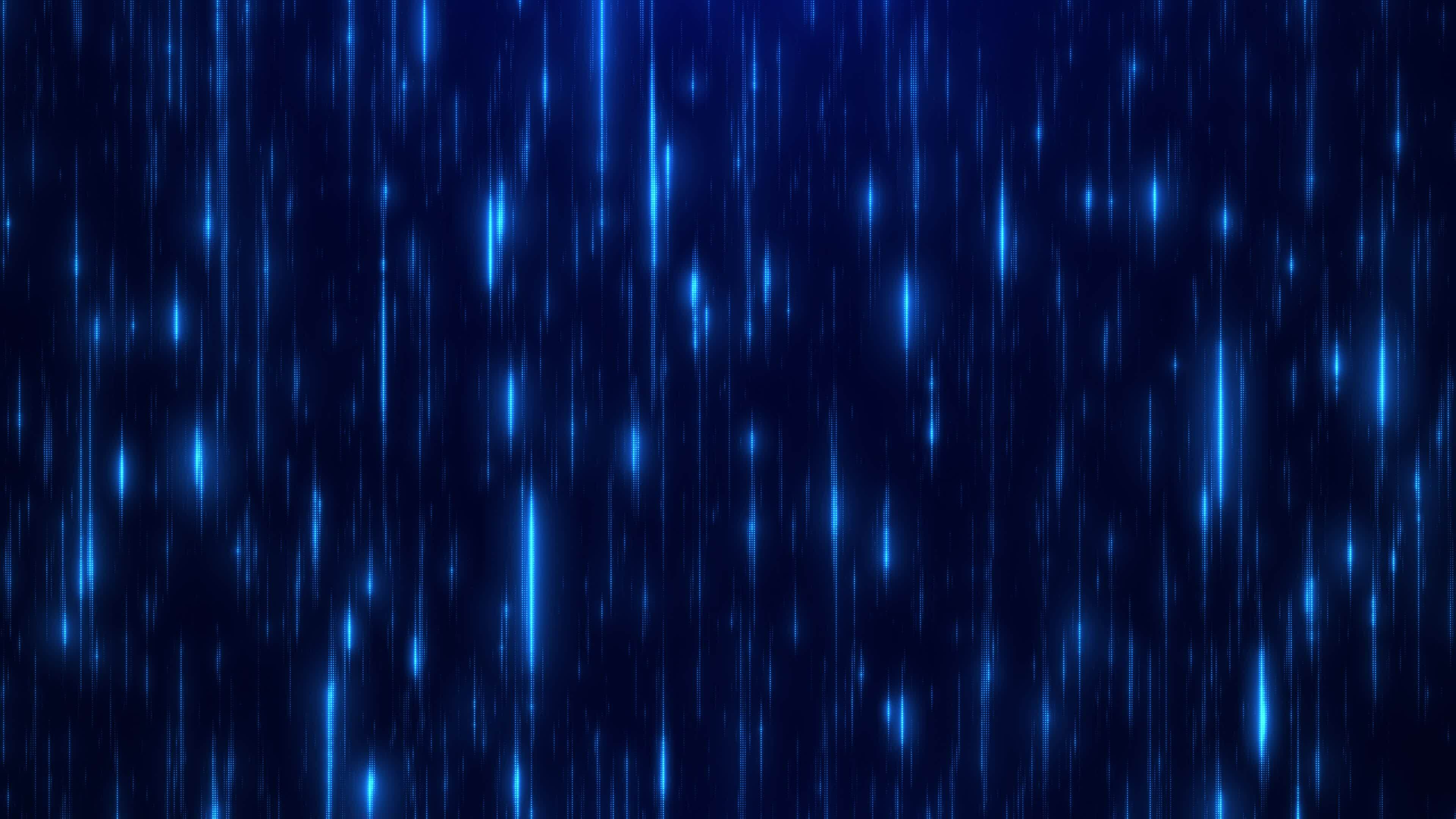 Neon rain of particles, falling line background, movement of a stream ...